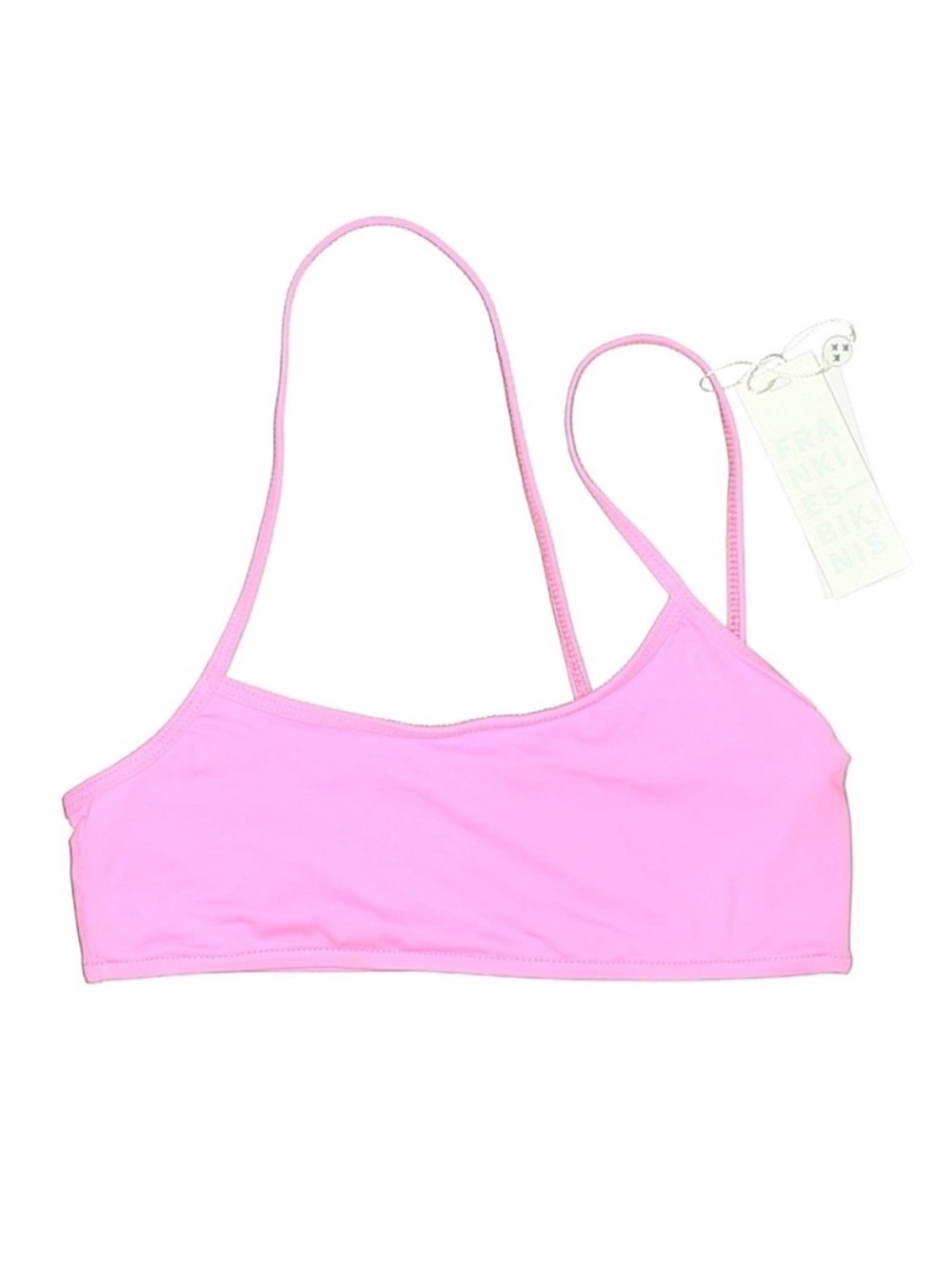 Frankies Bikinis Oliver One Shoulder Bikini Top XS NWT Pink Punch Swim - Picture 2 of 5